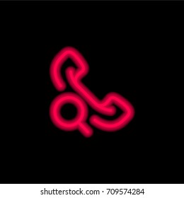 Phone call red glowing neon ui ux icon. Glowing sign logo vector