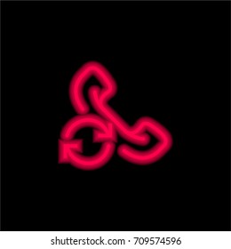 Phone call red glowing neon ui ux icon. Glowing sign logo vector