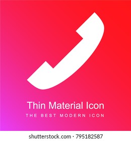 Phone call red and pink gradient material white icon minimal design
