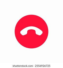 phone call reject red button icon sign vector