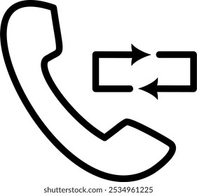 Icono de repetición de llamada. Icono de Vector de teléfono de recuperación. Diseño de Vector reemplazable.