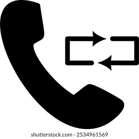 Icono de repetición de llamada. Icono de Vector de teléfono de recuperación. Diseño de Vector reemplazable.