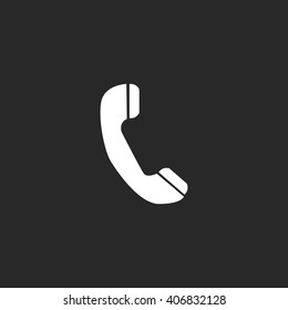 Phone call retro sign simple icon on background