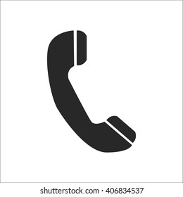 Phone call retro sign simple icon on background