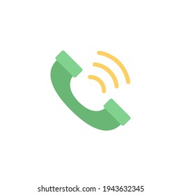 Icono de llamada telefónica en el icono de color, aislado en el fondo blanco 