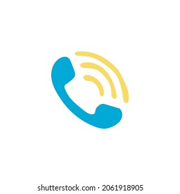 Icono de llamada telefónica en el icono de color, aislado en el fondo blanco 