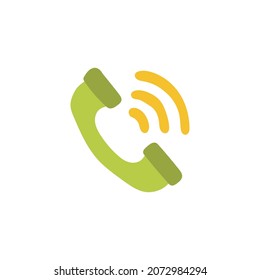 Icono de llamada telefónica en el icono de color, aislado en el fondo blanco 