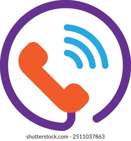 Phone Call Ringing Icon Vector Flat Illustration