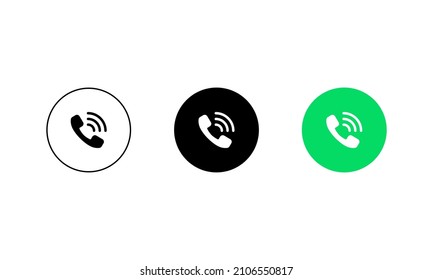 Phone Call, Ringing Telephone Icon Vector in Flat Style