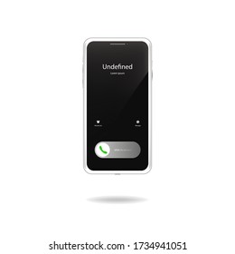 Phone call screen interface vector mockup concept, calling gadget isolated illustration with shadow.