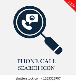 Phone call search icon. Editable Phone call search icon for web or mobile.