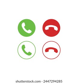 Conjunto de llamadas de teléfono aislado sobre fondo blanco. Ilustración vectorial