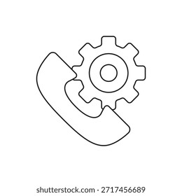 Telefonanrufeinstellungen mit dem Symbol für die einfache Leitung der Ausrüstung.