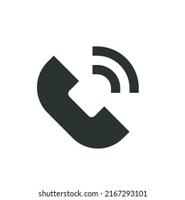 Phone call solid icon. Website contact glyph vector symbol. Classic telephone handset glyph vector symbol.