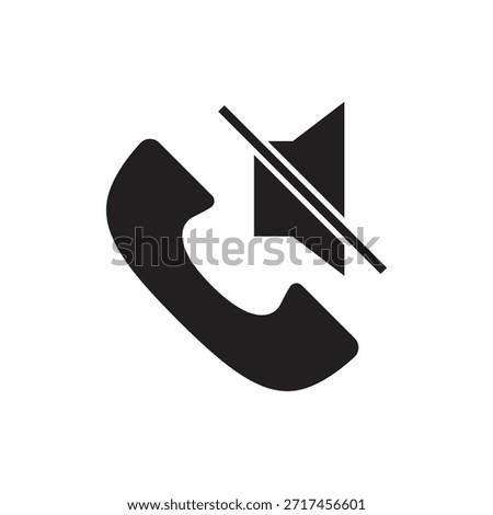 Phone call with speaker off or mute simple solid.
