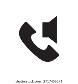 Telefonanruf mit Lautsprecher auf lautem Lautstärkesymbol.