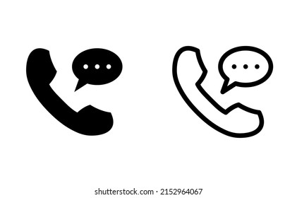 Phone call with speech bubble icons. Bold and line icon