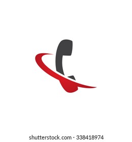 Phone Call Swoosh Icon Logo