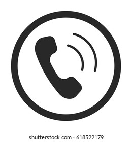 Phone Call symbol simple , silhouette icon on background
