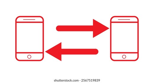 Phone call sync icon. Mobile phone data transfer symbol. design eps 10 