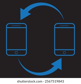 Phone call sync icon. Mobile phone data transfer symbol. design eps 10 