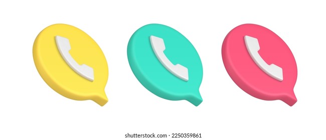 Phone call telephone handset button quick tips isometric 3d icon realistic vector illustration. Communication helpline assistance contact connection support hotline consulting helpdesk application