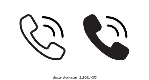 Phone Call, Telephone Ringing Icon Vector In Clipart Style