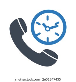 Ícone de agendamento e gerenciamento de horário de telefonema