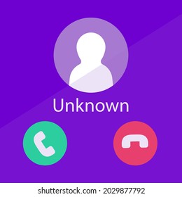Phone call from unknown number late at night on violet background. Vector illustration