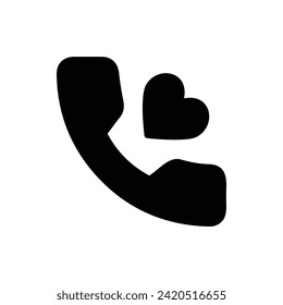 Llamada telefónica, Ilustración con el logotipo de San Valentín Flat Icon. Conjunto de iconos de San Valentín. Adecuado Para Diseño Web, Logotipo, Aplicación.