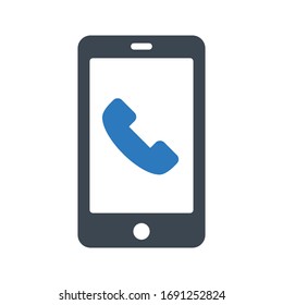 phone call vector glyph color icon 