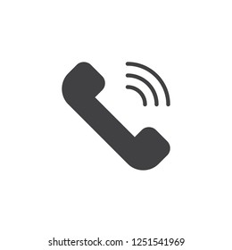 Phone call vector icon. filled flat sign for mobile concept and web design. Handset telephone simple solid icon. Symbol, logo illustration. Pixel perfect vector graphics