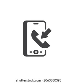 Phone call vector icon. filled flat sign for mobile concept and web design. Smartphone incoming call glyph icon. Symbol, logo illustration. Vector graphics