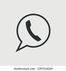 Phone call vector icon grey