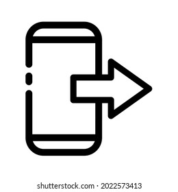 Plantilla de ilustración de icono de vector de llamada telefónica con línea editable