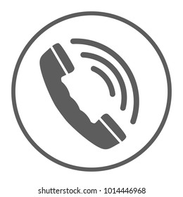 Phone Call vector icon. Style is flat rounded symbol, gray color, rounded angles, white background.
