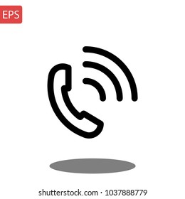 Phone Call vector icon. Style is flat rounded symbol, gray color, rounded angles, white background.