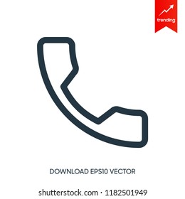 Phone Call vector icon. Style is flat rounded symbol, gray color, rounded angles, white background.