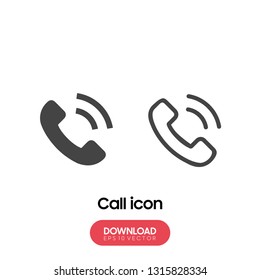 Phone Call vector icon. Style is flat rounded symbol, gray color, rounded angles, white background. - Vector