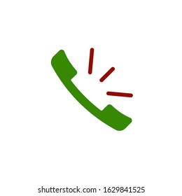 Phone Call vector icon. Style is bicolor flat rounded symbol, eco green and gray colors, rounded angles, white background.