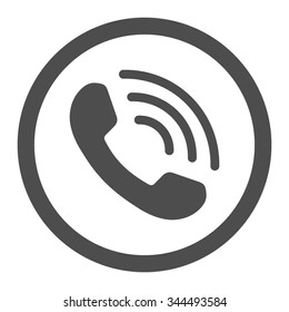 Phone Call vector icon. Style is flat rounded symbol, gray color, rounded angles, white background. - Shutterstock ID 344493584