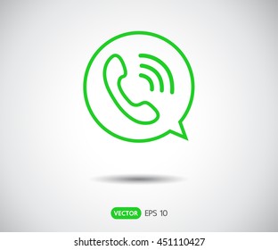 Phone Call vector icon. Style is flat rounded symbol, rounded angles, logo illustration