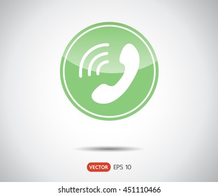 Phone Call vector icon. Style is flat rounded symbol, vintage color, rounded angles, logo illustration