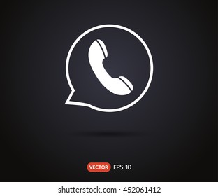 Phone Call vector icon. Style is flat rounded symbol, gray color, rounded angles, logo illustration