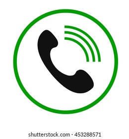 Phone Call vector icon. Style is flat rounded symbol, gray color, rounded angles, white background.