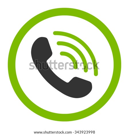 Phone Call vector icon. Style is bicolor flat rounded symbol, eco green and gray colors, rounded angles, white background.