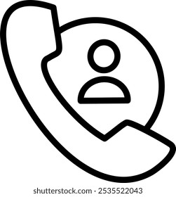 Phone call vector icon. Telephone with user icon. Replaceable vector design.