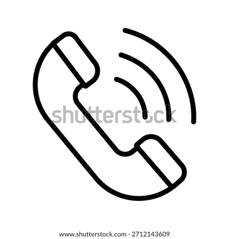 Phone Call Vector Icon. Telephone Handset and Contact Line Art Symbol for Communication and Support.