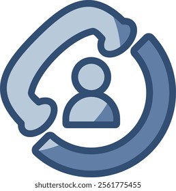 phone call vector icon, transparent background. replaceable blue color design