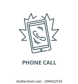Phone call vector line icon, linear concept, outline sign, symbol